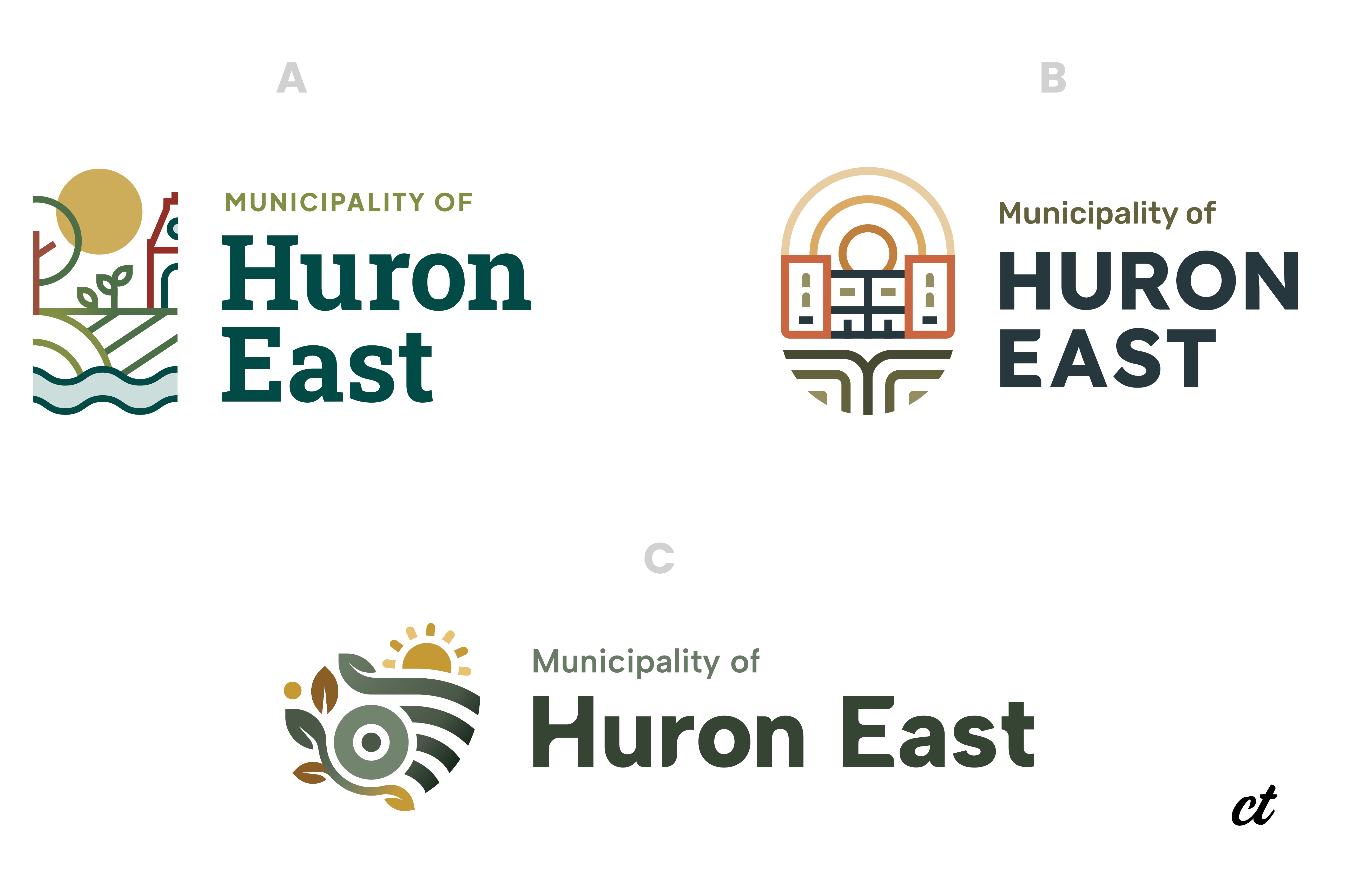 A picture of all three logo concepts.