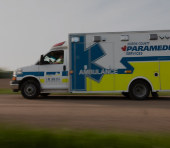 A picture of a Huron County ambulance.